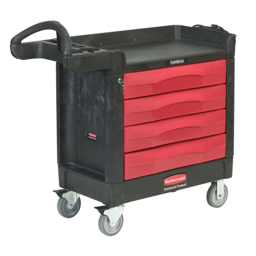 Trademaster Mobile Cabinets & Work Centres, 4 Drawers, 40-5/8" L x 18-7/8" W x 38-3/8" H, Black Rock Safety Industrial Ltd