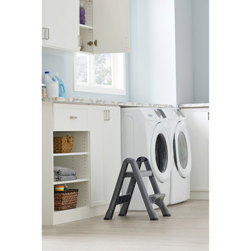 Folding Step Stool, 2 Steps, 19-1/2" x 20-1/2" x 22-3/4" High Rock Safety Industrial Ltd