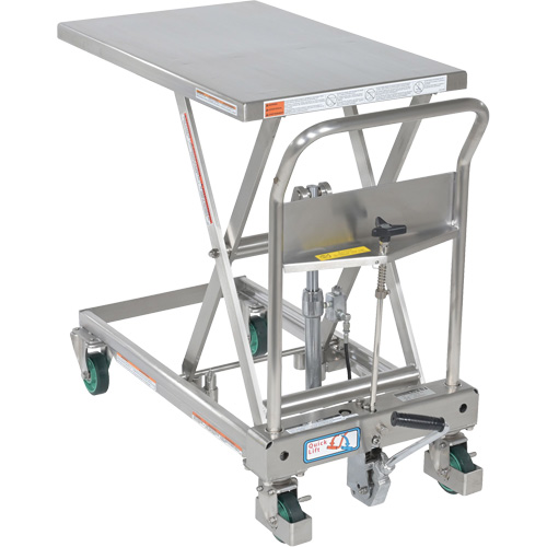 Hydraulic Scissor Lift Table, 31-1/2" L x 19-1/2" W, Stainless Steel, 550 lbs. Capacity Rock Safety Industrial Ltd