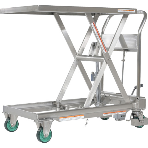 Hydraulic Scissor Lift Table, 31-1/2" L x 19-1/2" W, Stainless Steel, 550 lbs. Capacity Rock Safety Industrial Ltd