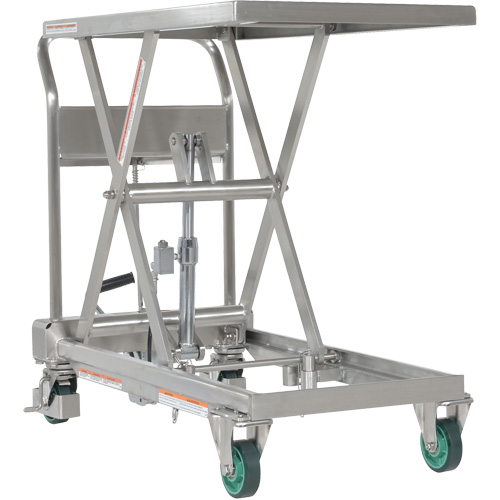 Hydraulic Scissor Lift Table, 31-1/2" L x 19-1/2" W, Stainless Steel, 550 lbs. Capacity Rock Safety Industrial Ltd