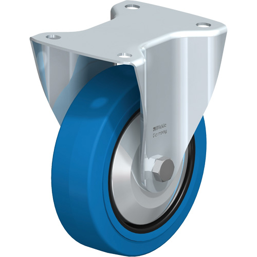 Roulette &eacute;lastique bleue, Fixe, 6" (152,4 mm), Caoutchouc, 770 lb (349 kg) Rock Safety Industrial Ltd