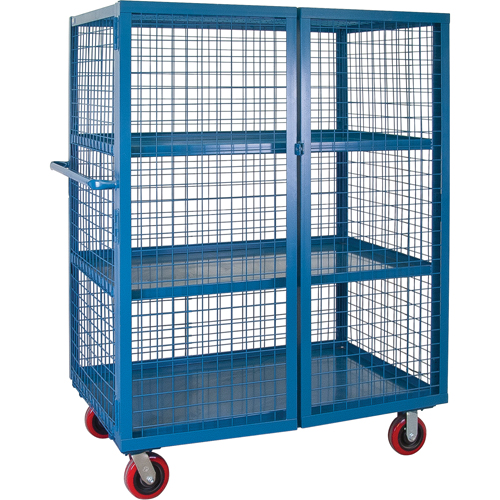 Wire Mesh Truck, 3 Tiers, 75" L x 32" W x 62.5" H, 2400 lbs. Cap. Rock Safety Industrial Ltd