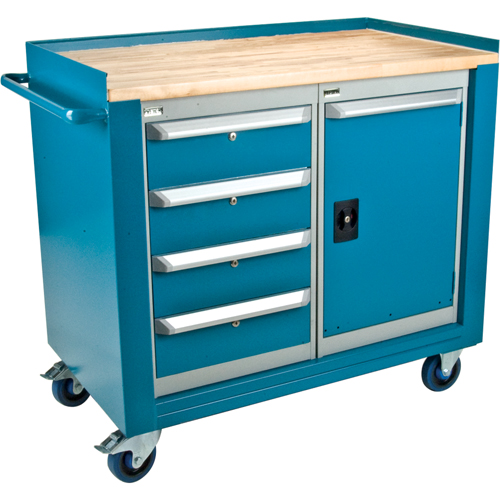 Industrial Duty Mobile Service Workbenches, Wood Surface Rock Safety Industrial Ltd