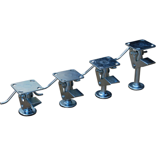 Floor Lock Brakes - Standard Duty, 9-13/16" Extended Height, 8-3/4" Retracted Height, Galvanized Rock Safety Industrial Ltd