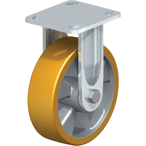Roulettes robustes sans cheville, Fixe, 6-5/16" (160,3375 mm), Polyur&eacute;thane, 1210 lb (550 kg) Rock Safety Industrial Ltd