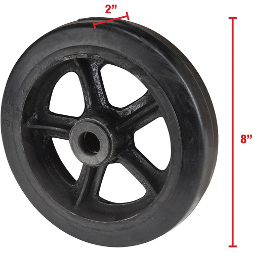 Mold-On Rubber Wheel, 8" (203 mm) Dia. x 2" (51 mm) W, 400 lbs. (181 kg.) Capacity Rock Safety Industrial Ltd