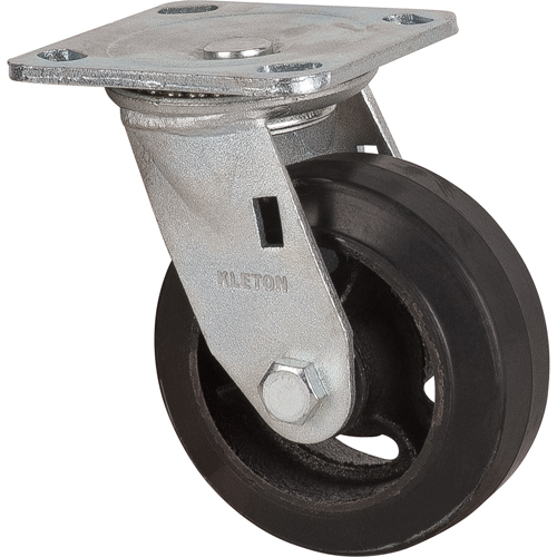 Roulette moul&eacute;, Pivotant, 5" (127 mm), Caoutchouc, 440 lb (199 kg) Rock Safety Industrial Ltd