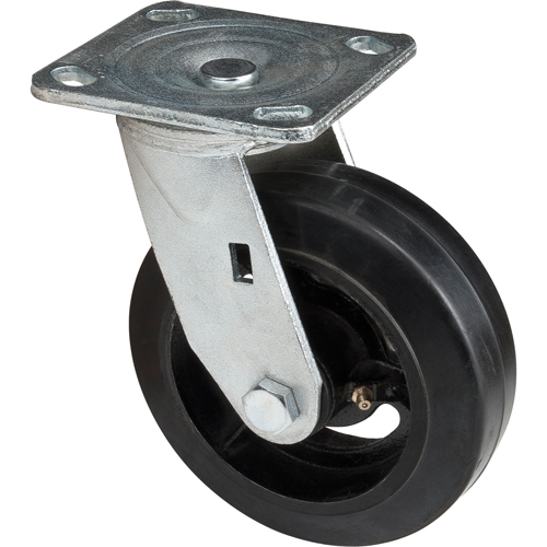 Roulette moul&eacute;, Pivotant, 6" (152,4 mm), Caoutchouc, 550 lb (249 kg) Rock Safety Industrial Ltd