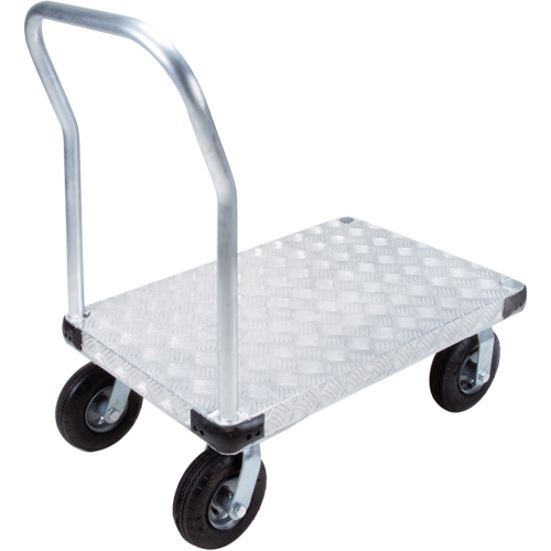 Chariots &agrave; plateforme en aluminium, 24" la x 36" lo, 1400 lb cap, Roues Pneumatique Rock Safety Industrial Ltd