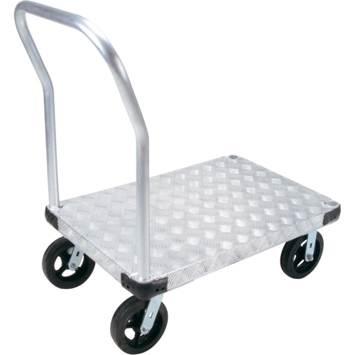 Aluminum Platform Truck, 24" W x 36" L, 2000 lbs. Cap., Mold-on Rubber Wheels Rock Safety Industrial Ltd