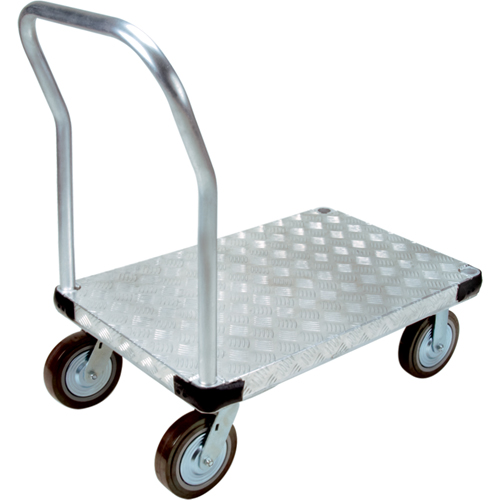 Aluminum Platform Truck, 24" W x 48" L, 4000 lbs. Cap., Polyurethane Wheels Rock Safety Industrial Ltd