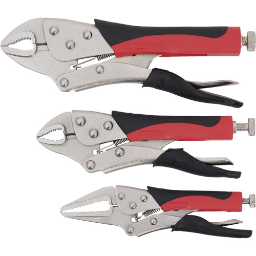 Jeu de pinces-&eacute;taux &agrave; manche rembourr&eacute;, Longueur 6"/10"/7", M&acirc;choire courb&eacute;e/Bec long Rock Safety Industrial Ltd
