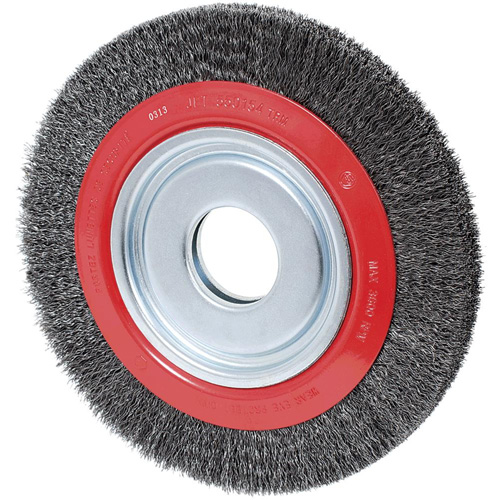 Disque &agrave; fils cr&ecirc;p&eacute;s, 8" dia., Fils 0,014", Arbre 1/2"/2"/5/8" Rock Safety Industrial Ltd