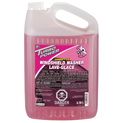 Turbo Power&reg; Summer Bug Wash Windshield Washer Fluid, Jug, 3.78 L Rock Safety Industrial Ltd