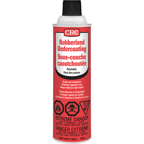 Rubberized Spray Undercoating, 16 oz./454 g/473 ml, Aerosol Can, Black Rock Safety Industrial Ltd