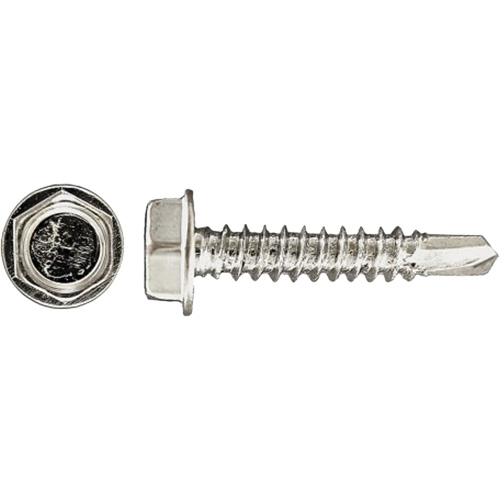100-Piece Drill-X&reg; Hex HD Tapping Screws, #12 Dia., 1-1/4" L, Zinc Plated Rock Safety Industrial Ltd