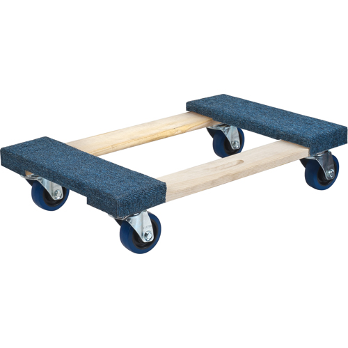 Carpeted Ends Hardwood Dolly, Wood Frame, 18" W x 24" L, 1400 lbs. Capacity Rock Safety Industrial Ltd