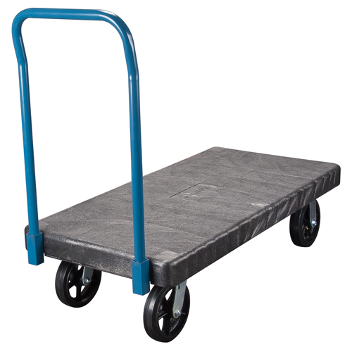 Plastic Platform Trucks, 60" L x 30" W, 2000 lbs. Cap., Mold-on Rubber Wheels Rock Safety Industrial Ltd