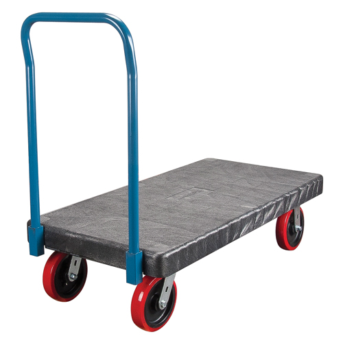 Chariots &agrave; plateforme en plastique, 60" lo x 30" la, 2500 lb cap, Roues Polyur&eacute;thane Rock Safety Industrial Ltd