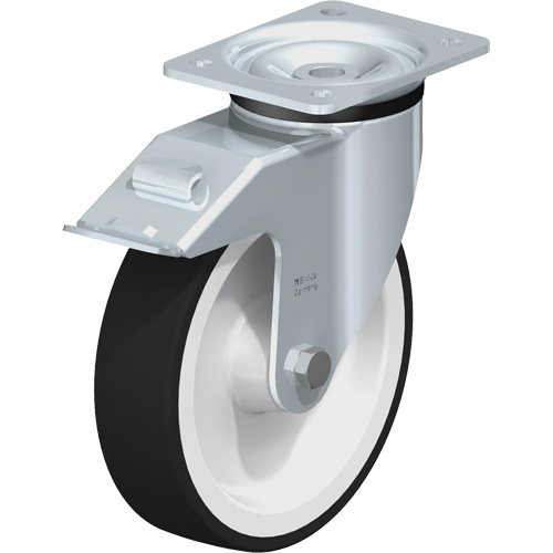 Roulette, Pivotant avec frein, 7-7/8" (200 mm), Polyur&eacute;thane, 1320 lb (598,7419 kg) Rock Safety Industrial Ltd