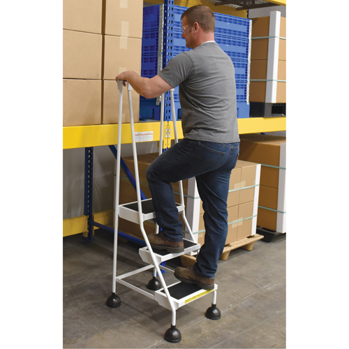 &eacute;chelles Stop-Step, 3 marches, Largeur de la marche 16", Hauteur de la plateforme 28-11/16", Acier Rock Safety Industrial Ltd