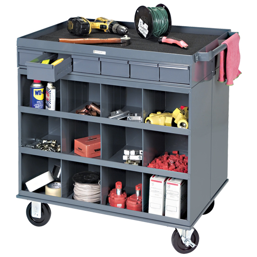 Heavy-Duty Two-Sided Mobile Work Station, 1200 lbs. Capacity, Steel, 34" x W, 34" x H, 24" D, All-Welded, 6 Drawers Rock Safety Industrial Ltd