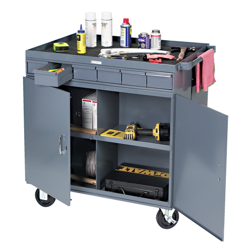 Heavy-Duty Two-Sided Mobile Work Station, 1200 lbs. Capacity, Steel, 34" x W, 34" x H, 24" D, All-Welded, 6 Drawers Rock Safety Industrial Ltd