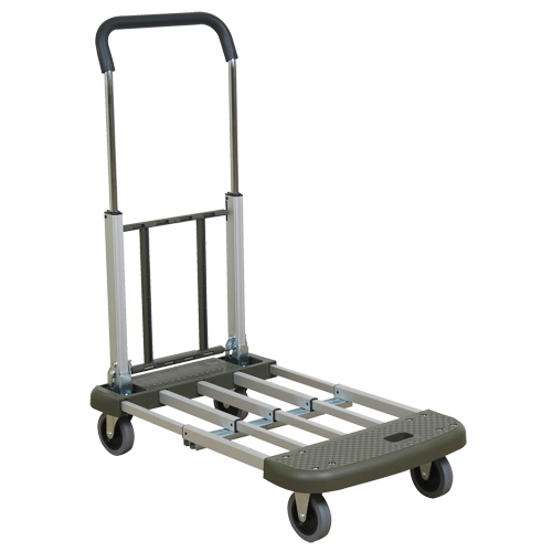 Chariot &agrave; plateforme t&eacute;l&eacute;pliante, Aluminium, 330 lb, 29-1/2" lo x 17-1/2" la, Hauteur 36-1/2" Rock Safety Industrial Ltd