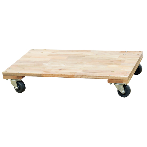 Solid Platform Wood Dolly, Rubber Wheels, 900 lbs. Capacity, 18" W x 30" D x 6" H Rock Safety Industrial Ltd