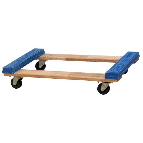 Socle roulant &agrave; plateforme ouverte avec embouts en caoutchouc, Cadre en Bois, 18" la x 30" p x 6" h, Capacit&eacute; de 900 lb Rock Safety Industrial Ltd