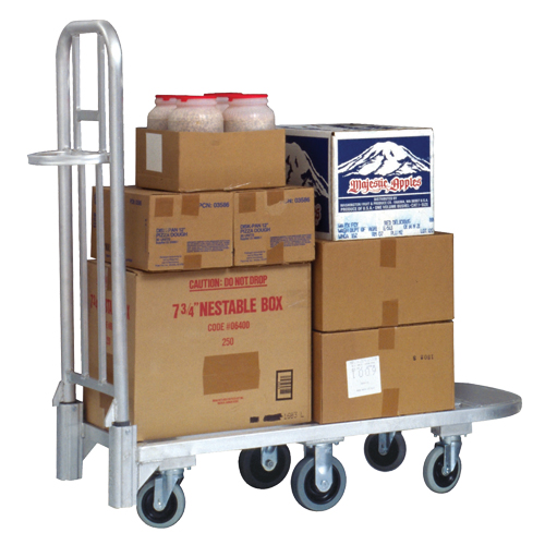 Aluminum Merchandise Cart, 20" W x 55-1/4" L, 1200 lbs. Cap., Polyurethane Wheels Rock Safety Industrial Ltd