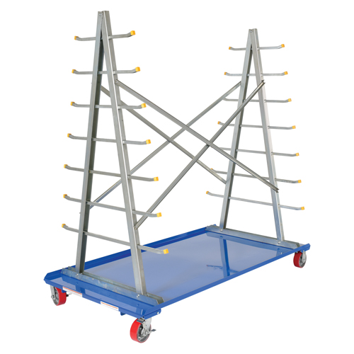 Chariot &agrave; cadre en A pour barres et tuyaux, Acier, 36-3/4" la x 73-3/4" p x 72-1/2" h, Capacit&eacute; de 2000 lb Rock Safety Industrial Ltd