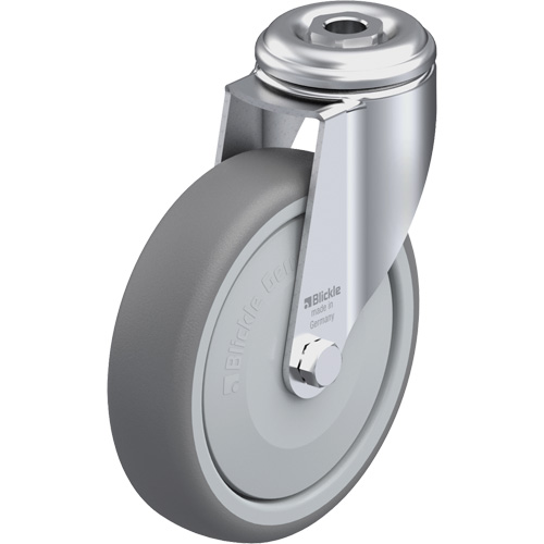 Roulette en &eacute;lastom&egrave;re thermoplastique de haute qualit&eacute;, Pivotant, Diam&egrave;tre 5" (127 mm), Capacit&eacute; 265 lb (120 kg) Rock Safety Industrial Ltd
