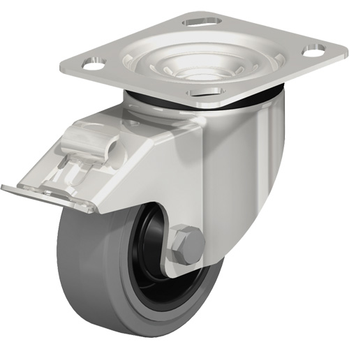 Roulette, Pivotant avec frein, 4" (101,6 mm), Caoutchouc, 330 lb (150 kg) Rock Safety Industrial Ltd