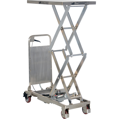 Manual Hydraulic Scissor Lift Table, 27-1/2" L x 17-3/4" W, Partial Stainless Steel, 220 lbs. Capacity Rock Safety Industrial Ltd