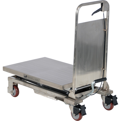Manual Hydraulic Scissor Lift Table, 27-1/2" L x 17-3/4" W, Partial Stainless Steel, 220 lbs. Capacity Rock Safety Industrial Ltd