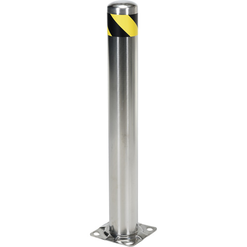 Safety Bollard, Stainless Steel, 36" H x 8" W, Silver Rock Safety Industrial Ltd