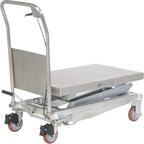 Manual Hydraulic Scissor Lift Table, 35-1/2" L x 20" W, Partial Stainless Steel, 800 lbs. Capacity Rock Safety Industrial Ltd
