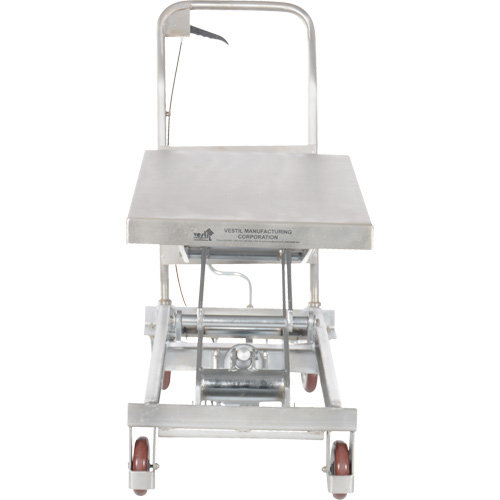 Manual Hydraulic Scissor Lift Table, 35-1/2" L x 20" W, Partial Stainless Steel, 800 lbs. Capacity Rock Safety Industrial Ltd