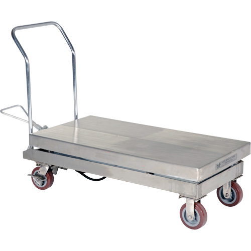 Manual Hydraulic Scissor Lift Table, 47" L x 24" W, Partial Stainless Steel, 2000 lbs. Capacity Rock Safety Industrial Ltd