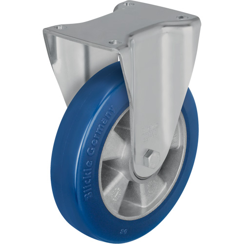 Roulette robuste avec plaque, Fixe, 7-7/8" (200 mm), Polyur&eacute;thane, 1540 lb (700 kg) Rock Safety Industrial Ltd