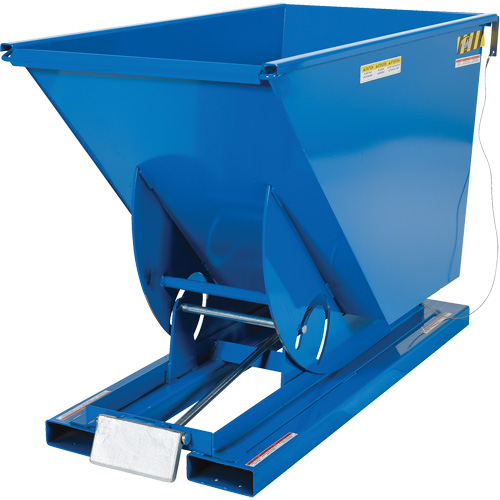 Self-Dumping Hopper, Steel, 3/4 cu.yd., Blue Rock Safety Industrial Ltd
