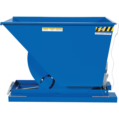 Self-Dumping Hopper, Steel, 3/4 cu.yd., Blue Rock Safety Industrial Ltd