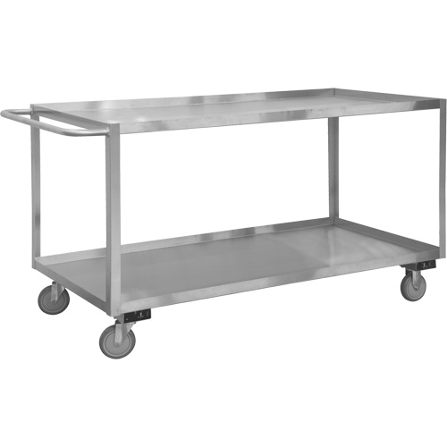 Chariot avec tablettes de calibre industriel, 2 Tiers, 24-1/8" la x 35" h x 42" p, Capacit&eacute; 1200 lb Rock Safety Industrial Ltd