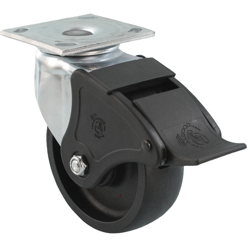Roulette Emaxx RollX, Pivotant avec frein, 8" (203,2 mm), Nylon, 1200 lb (544,3 kg) Rock Safety Industrial Ltd