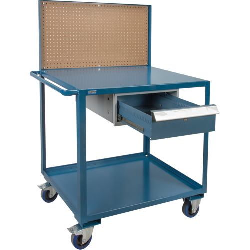 Mobile Service Cart, 2 Tiers, 24" W x 57" H x 40" D, 1200 lbs. Capacity Rock Safety Industrial Ltd