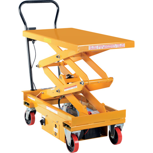 DC Powered Hydraulic Scissor Lift Elevating Cart, Steel, 39-3/4" L x 20-1/2" W, 1000 lbs. Capacity Rock Safety Industrial Ltd