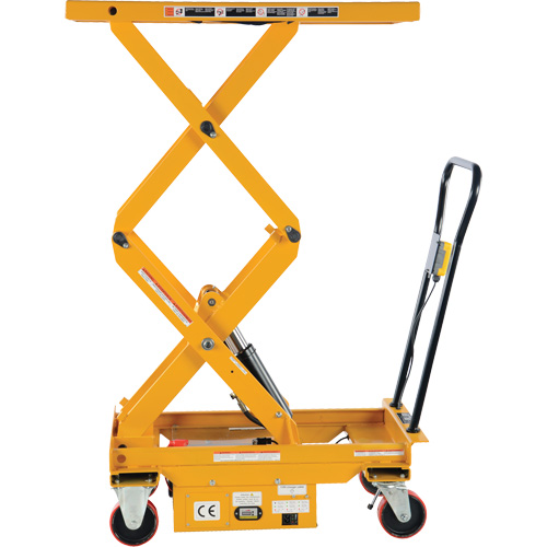 DC Powered Hydraulic Scissor Lift Elevating Cart, Steel, 39-3/4" L x 20-1/2" W, 1000 lbs. Capacity Rock Safety Industrial Ltd