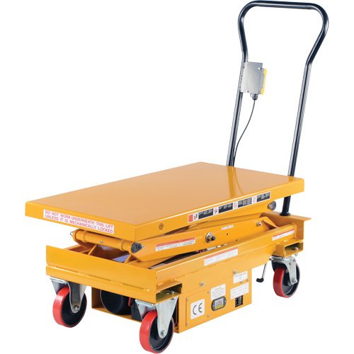 DC Powered Hydraulic Scissor Lift Elevating Cart, Steel, 39-3/4" L x 20-1/2" W, 1000 lbs. Capacity Rock Safety Industrial Ltd